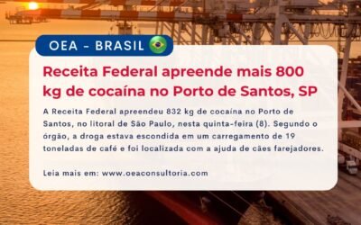 Notícias: Receita Federal apreende mais 800 kg de cocaína em carregamento de café no Porto de Santos, SP